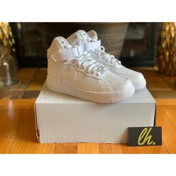 Size 7y Nike Air Force 1 High "Triple White"